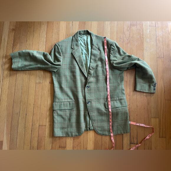 50s-60s Vintage Richman Brothers Green Plaid Sport Coat - Picture 6 of 7
